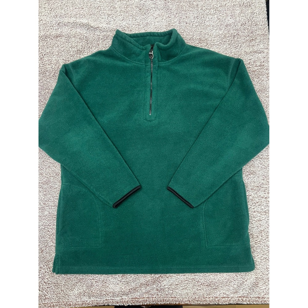 Vintage BADGE Fleece Pullover Mens XL Green Quarter Zip 90s Gorpcore